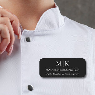 Minimalist Monogram or Add Logo Business  Name Tag