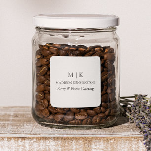 Minimalist Monogram or Add Logo Business Product Square Sticker