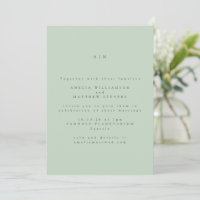 Minimalist Monogram Pastel Mint Pistachio Wedding