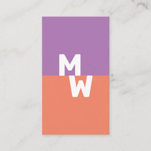 Minimalist Monogram Pastel QR Code Business Card