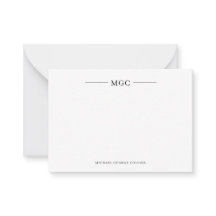 Minimalist Monogram Personalised Mens Note Card