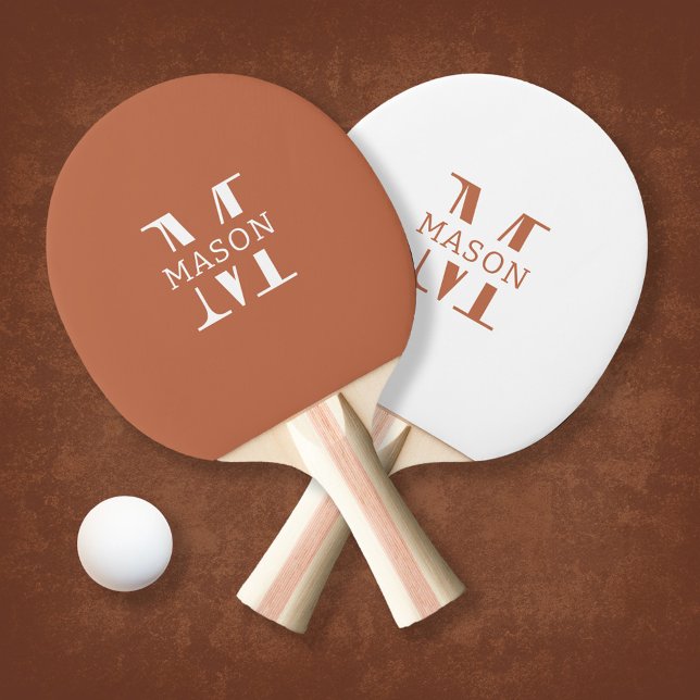 Minimalist Monogram Personalised Ping Pong Paddle (Creator Uploaded)