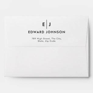 Minimalist Monogram Professional Return Address Envelope