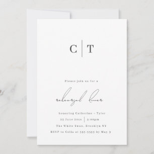 Minimalist Monogram Rehearsal Dinner Invitation