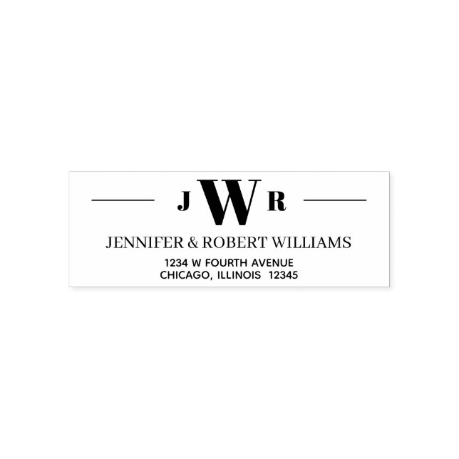 Minimalist Monogram Return Address Self-inking Stamp (Design)