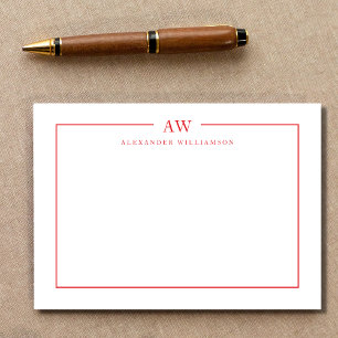 Minimalist Monogram Rose Red Card