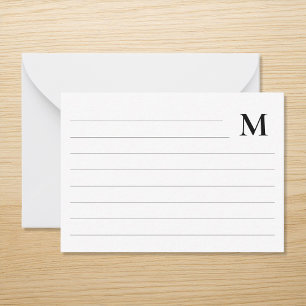 Minimalist Monogram Ruled Card