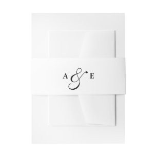 Minimalist Monogram Script Ampersand Invitation Belly Band