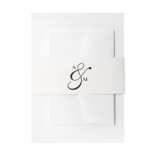 Minimalist Monogram Script Ampersand Invitation Belly Band