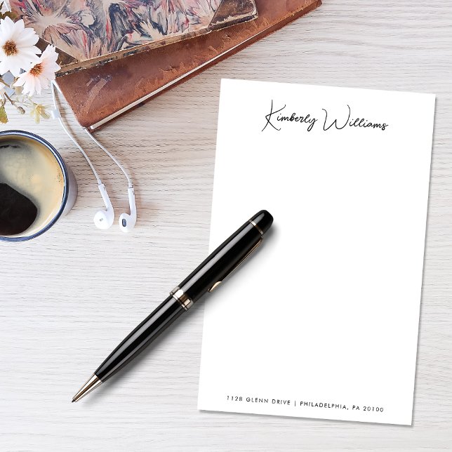 Minimalist Monogram Signature Script Personalised Stationery (Creator Uploaded)