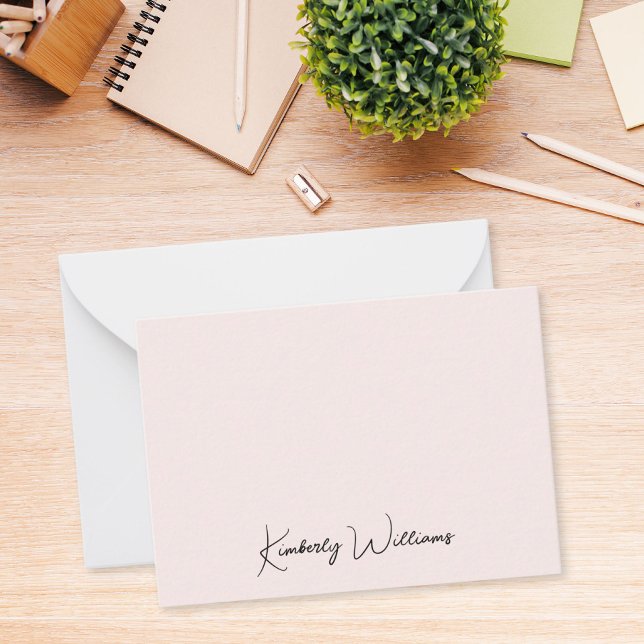 Minimalist Monogram Signature Script Pink Card (Creator Uploaded)