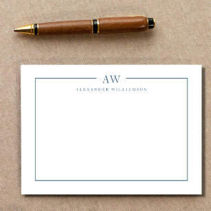Minimalist Monogram Stone Blue Card