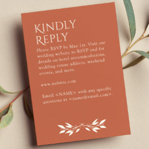 Minimalist Monogram Striped Copper Red RSVP Card