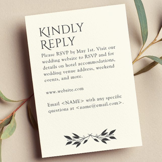 Minimalist Monogram Striped Soft White RSVP Card (Creator Uploaded)