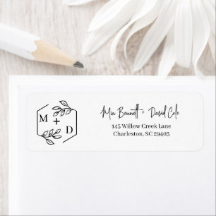 Minimalist Monogram Wedding Black and White