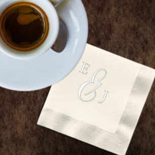 Minimalist Monogram Wedding Foil Napkins