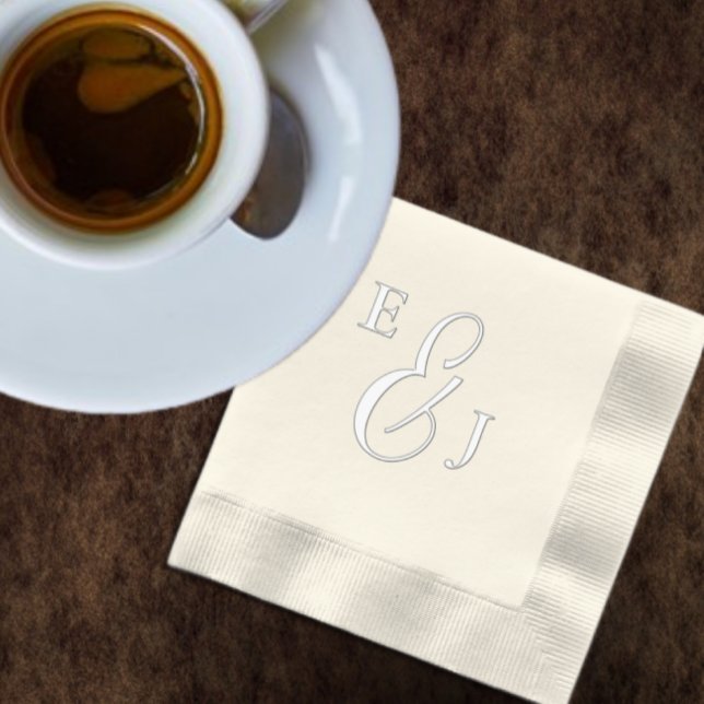 Minimalist Monogram Wedding Foil Napkins (Creator Uploaded)