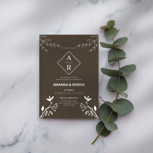 Minimalist Monogram Wedding Invitation