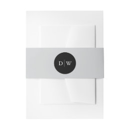 Minimalist Monogram Wedding Invitation Belly Band