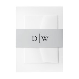 Minimalist Monogram Wedding Invitation Belly Band
