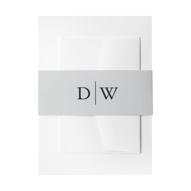 Minimalist Monogram Wedding Invitation Belly Band (Front Example)