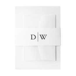 Minimalist Monogram Wedding Invitation Belly Band