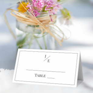 Minimalist Monogram Wedding Place Card