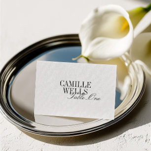 Minimalist Monogram Wedding Place Card Guest Name
