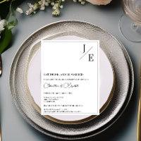 Minimalist Monogram Wedding Rehearsal Dinner White