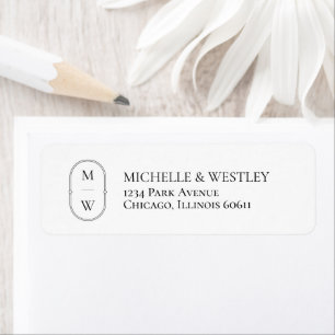 Minimalist Monogram Wedding Return Address