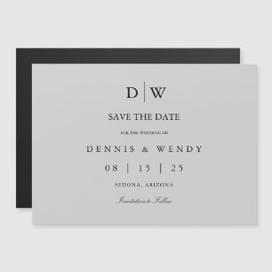Minimalist Monogram Wedding Save The Date Magnetic Invitation