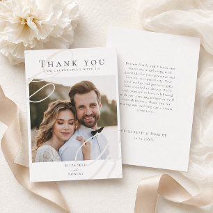 Minimalist Monogram Wedding Thank You Card