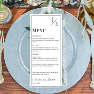 Minimalist Monogram Wedding   White Menu