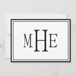 Minimalist Monogrammed Black Card
