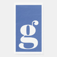 Minimalist Monogrammed Initial Bold French Blue