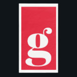 Minimalist Monogrammed Initial Bold Red Napkin<br><div class="desc">Bold Minimalist Monogrammed Initial Guest Towels in Red</div>