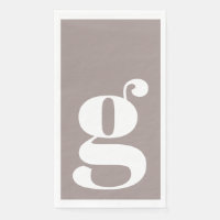 Minimalist Monogrammed Initial in Taupe Brown