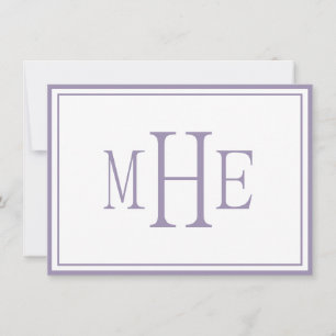 Minimalist Monogrammed Purple Card