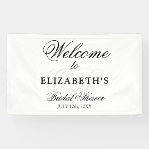 Minimalist Monogrammed Welcome Bridal Shower Banner
