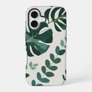 Minimalist Monstera and Greenery Pattern - Modern  iPhone 16 Case