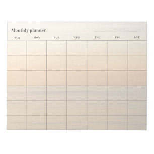 Minimalist Monthly planner (pastel), custom title Notepad