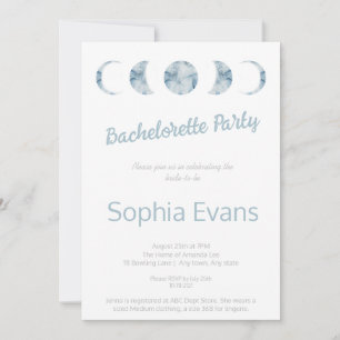 Minimalist Moon Phases Bachelorette Party Invitation