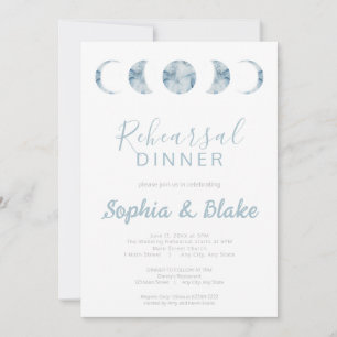 Minimalist Moon Phases Celestial Rehearsal Dinner Invitation