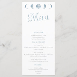 Minimalist Moon Phases Celestial Wedding Flat Menu
