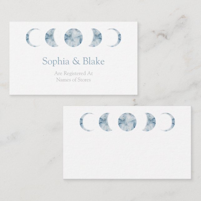 Minimalist Moon Phases Celestial Wedding Registry Enclosure Card (Front/Back)