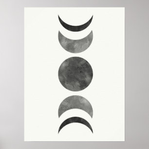 Minimalist moon phases poster