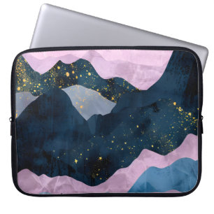 Minimalist Moon Stars Celestial Mountain Valley Laptop Sleeve