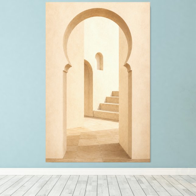 Minimalist Moroccan Arch Canvas Print  (Insitu(Wood Floor))