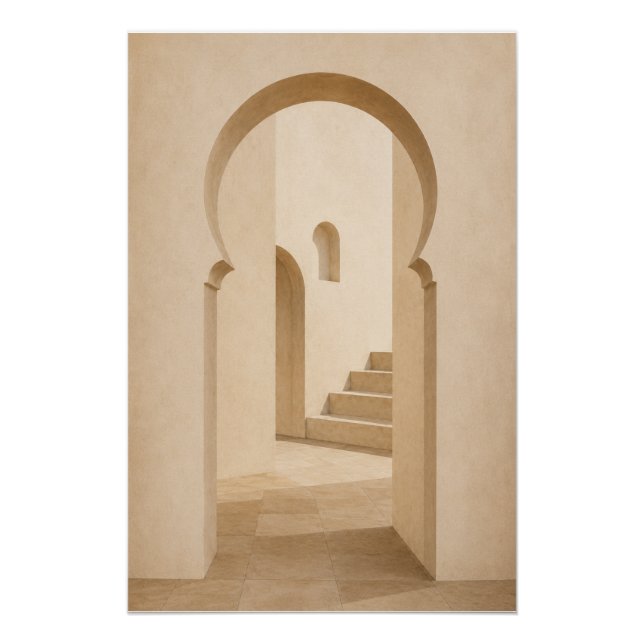 Minimalist Moroccan Archway Wall Art Poster  (Front)