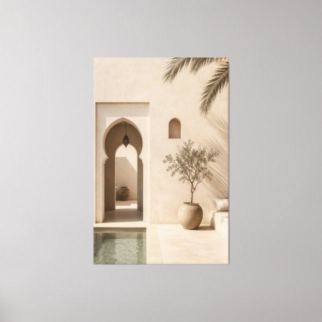 Minimalist Moroccan Riad Canvas Print (Front)